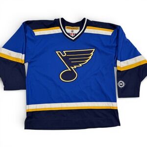 Koho St Louis Blues NHL Hockey Jersey Mens Large Blue Air Knit Blank Canada CCM